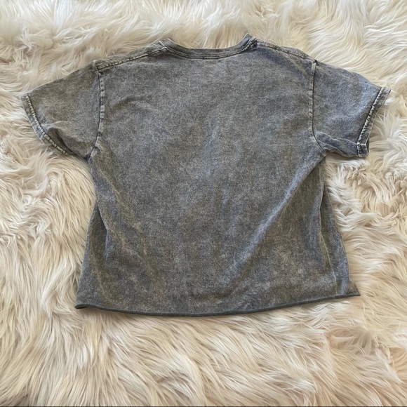 Rock Tee Floyd Vintage Gray Look Crop Tee Size S - Picture 2 of 3